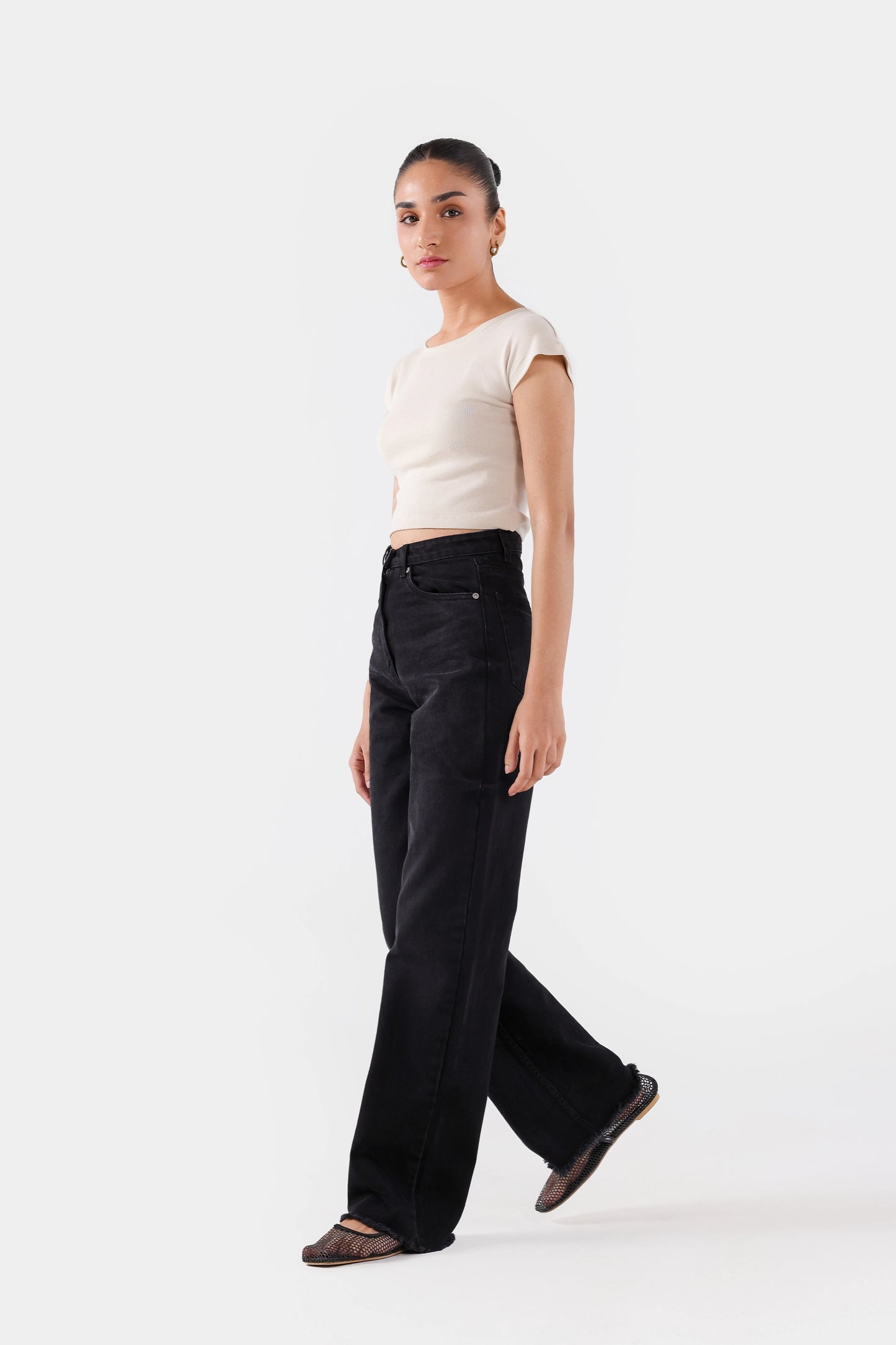 Frayed Hem Straight Fit Jeans - Cougar Clothing