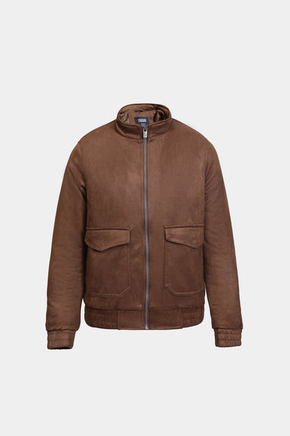 Faux Suede Ribbed Jacket - Cougar Clothing