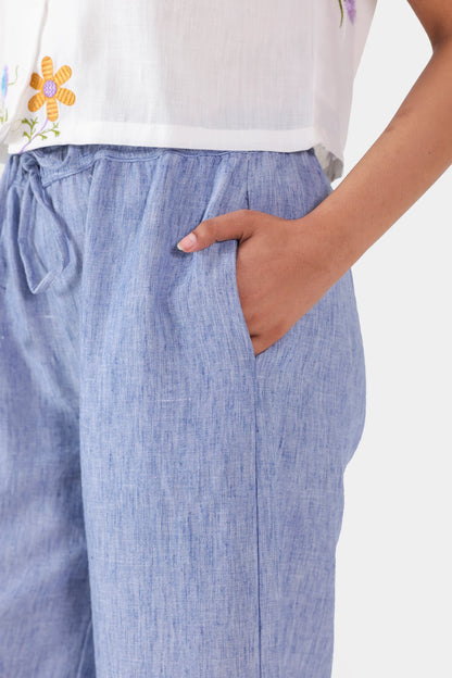 Frayed-Hem Drawstring Trousers - Cougar Clothing