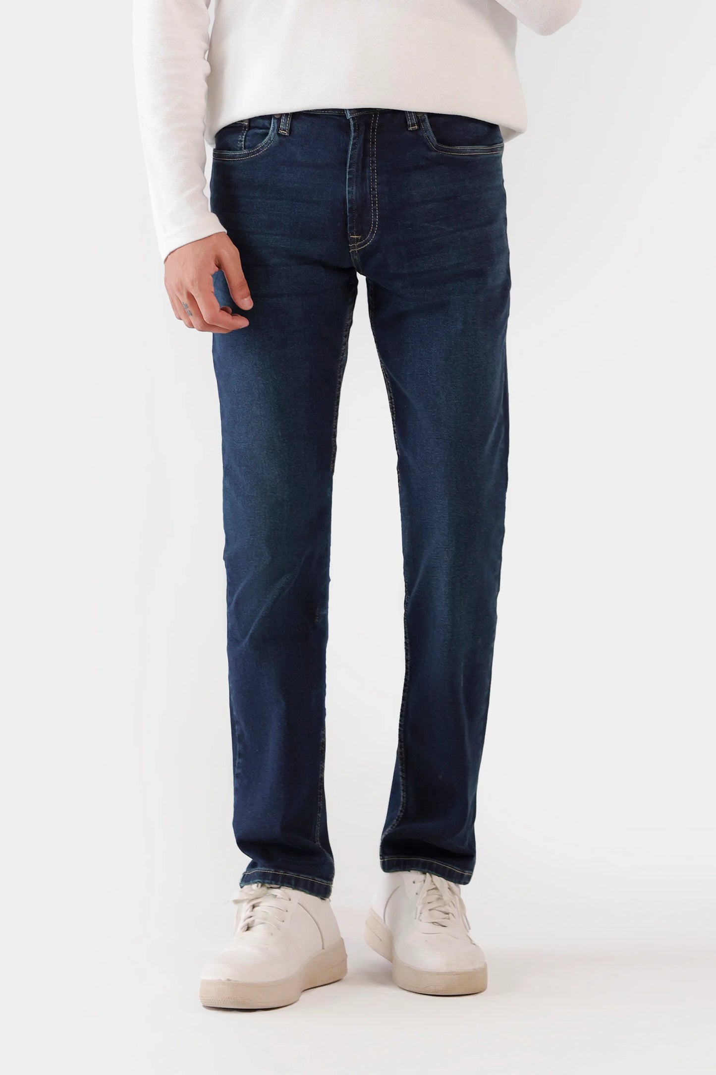 Slim Fit Jeans With Whiskers - Cougar Clothing