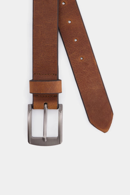 Leather Belt With Contrast Accent - Cougar Clothing