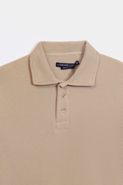 Waffle Knit Polo - Cougar Clothing