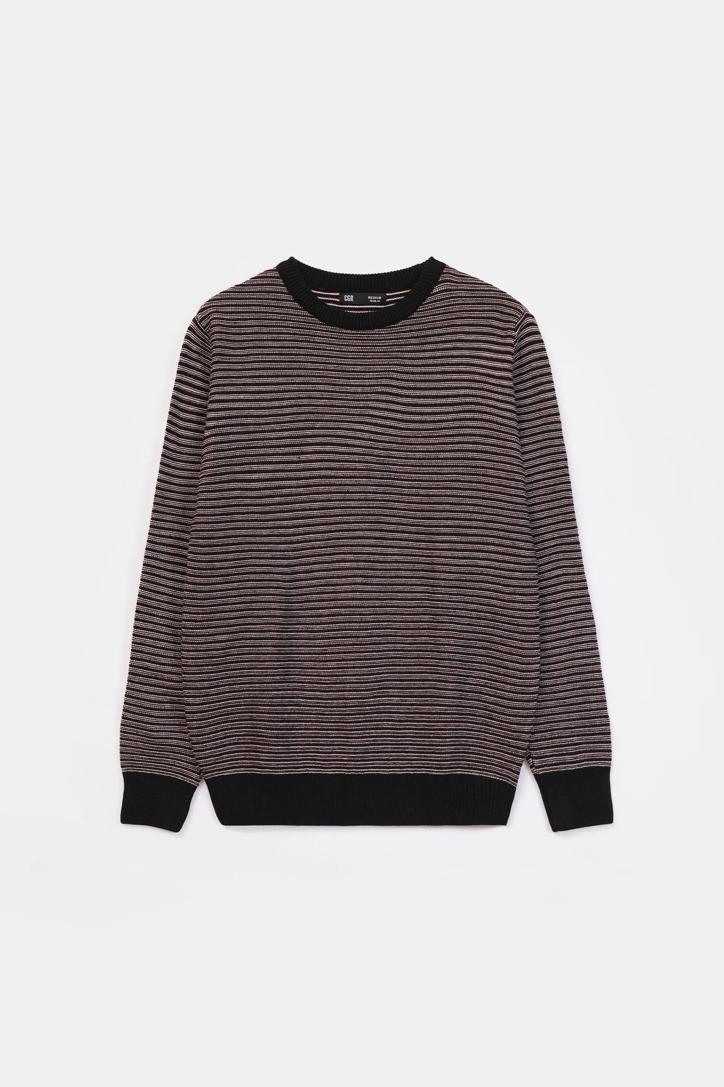 Crew Neck Striped Sweater - Cougar Clothing