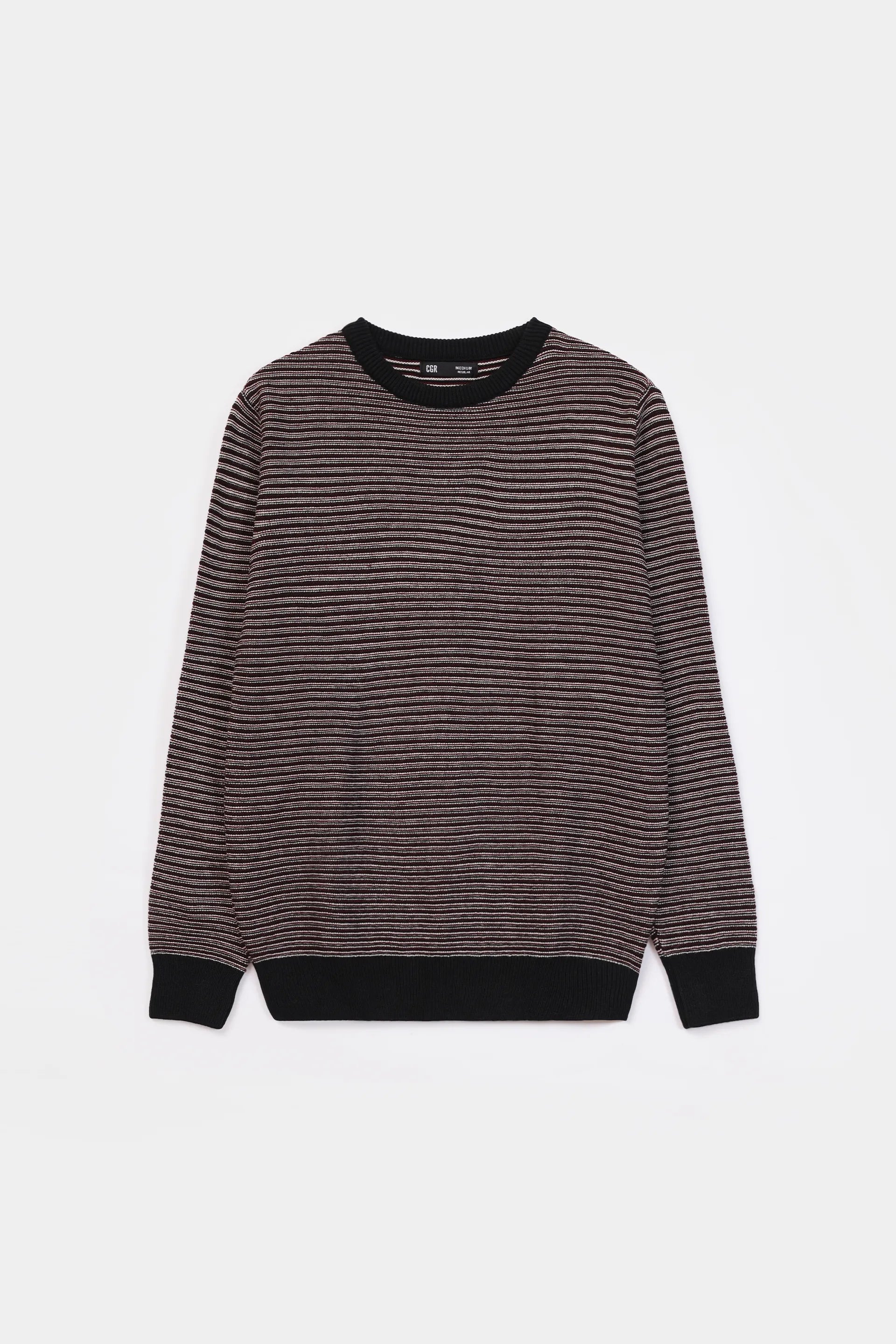 Crew Neck Striped Sweater - Cougar Clothing