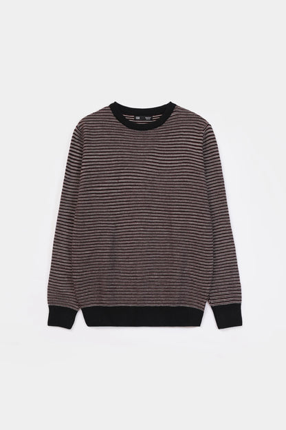 Crew Neck Striped Sweater - Cougar Clothing