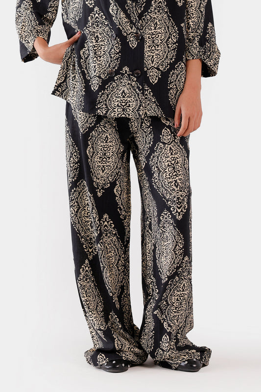 Printed Viscose Blend Trousers - Cougar Clothing