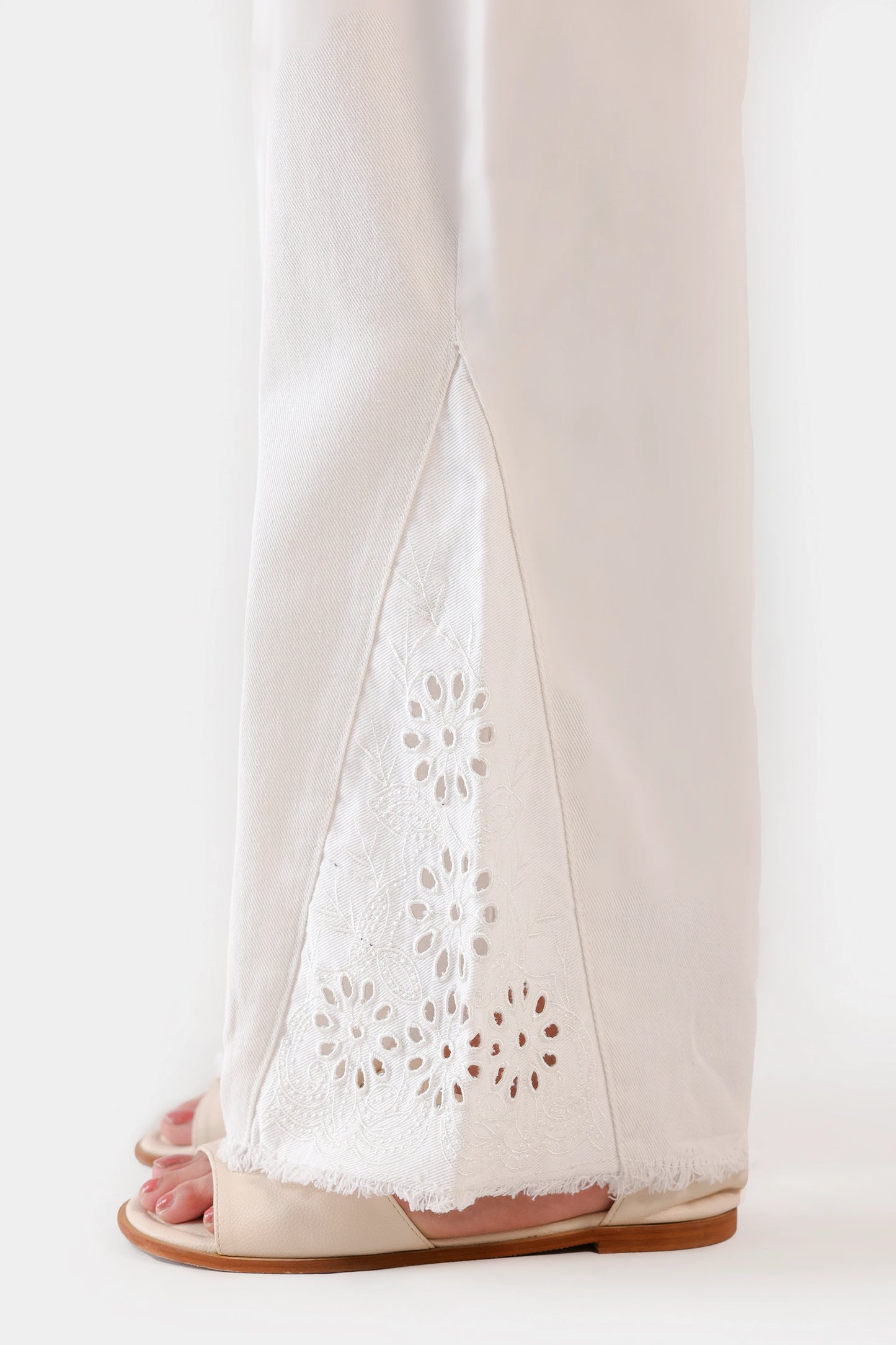 Wide Leg Embroidered Jeans - Cougar Clothing