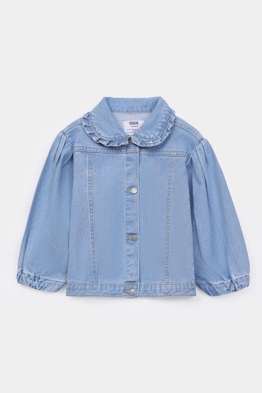 Puff-Sleeved Denim Jacket - Cougar Clothing