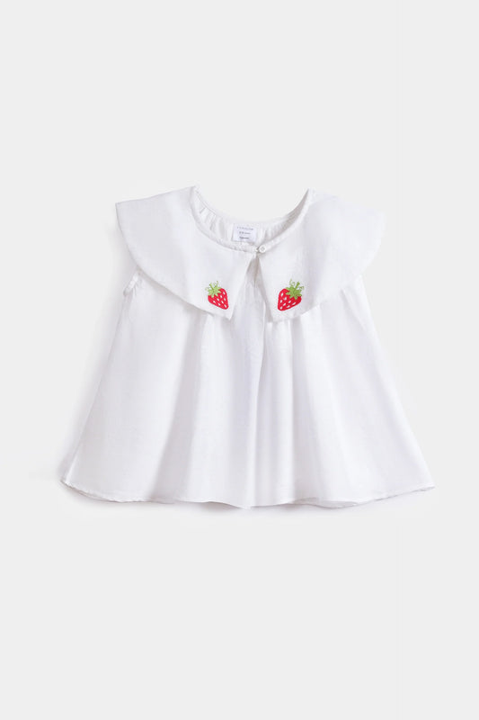 Bib Collar Embroidered Top - Cougar Clothing