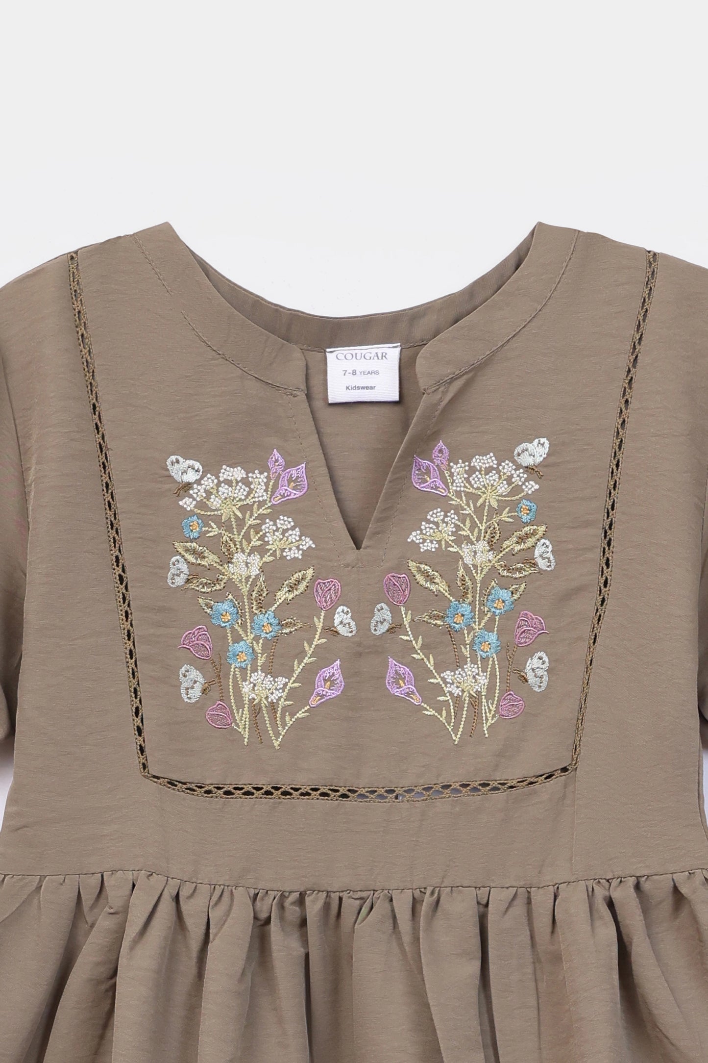 Embroidered Viscose Blend Dress - Cougar Clothing