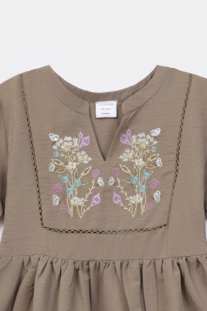 Embroidered Viscose Blend Dress - Cougar Clothing