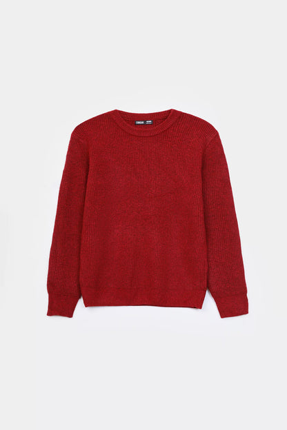 Crew Neck Knit Sweater - Cougar Clothing
