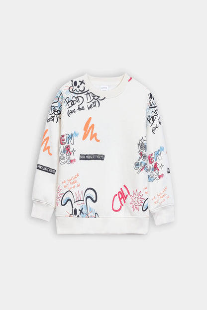 Graphic Print Fleece Sweatshirt - Cougar Clothing