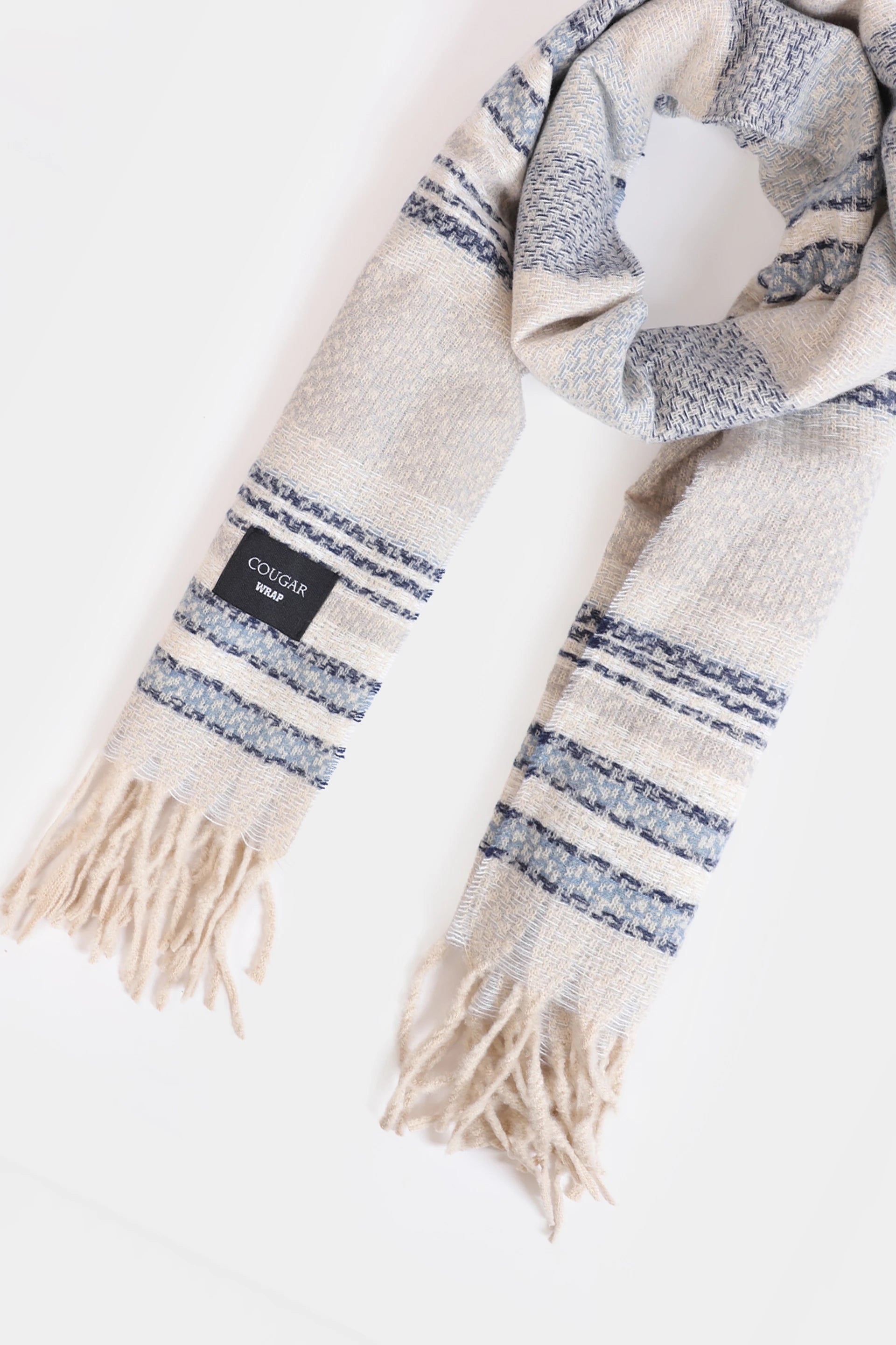 Striped Knitted Shawl - Cougar Clothing