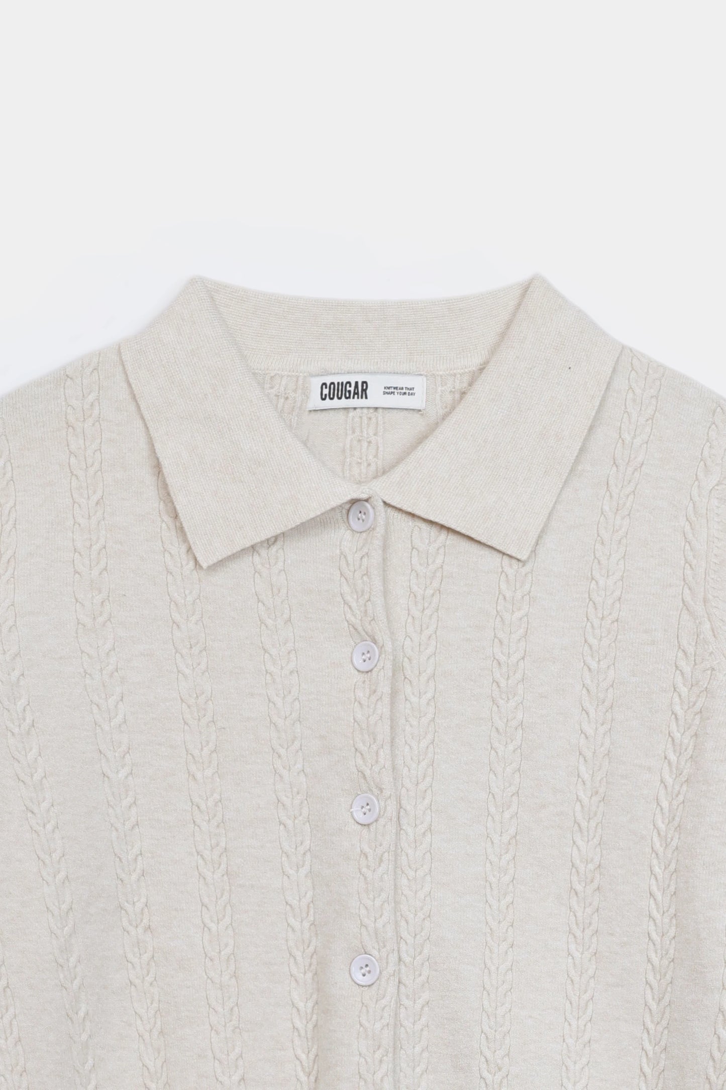 Button-Down Cable Knit Cardigan