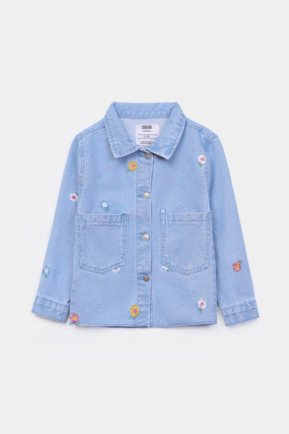 Embroidered Denim Jacket - Cougar Clothing