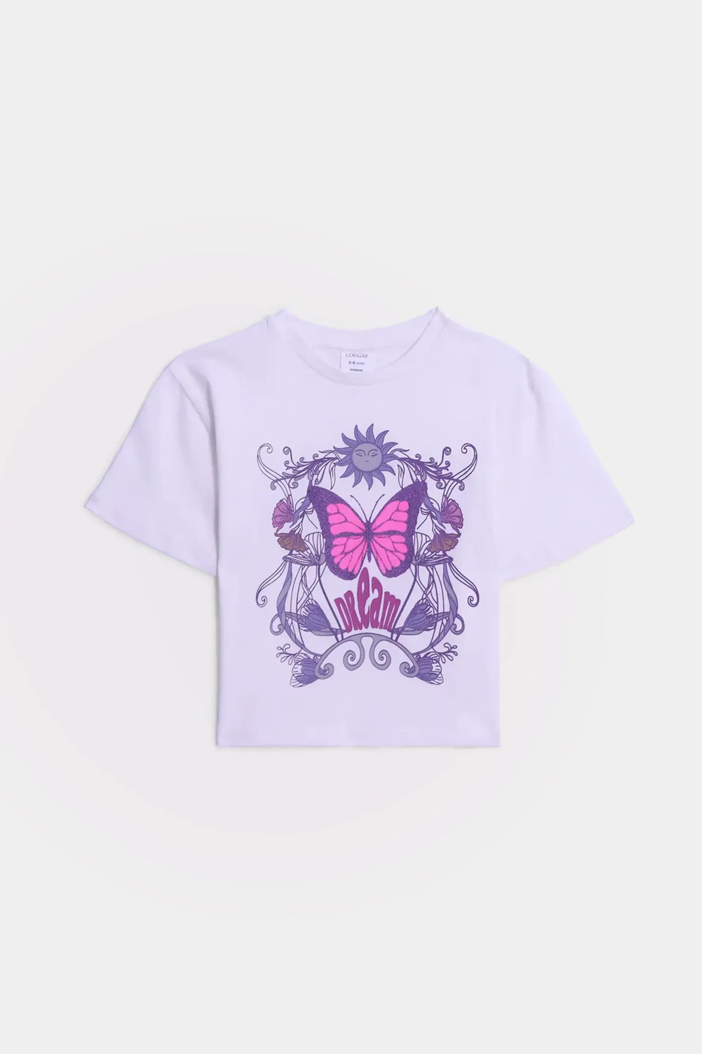 Graphic T-Shirt With Glitter Butterfly - Cougar Clothing