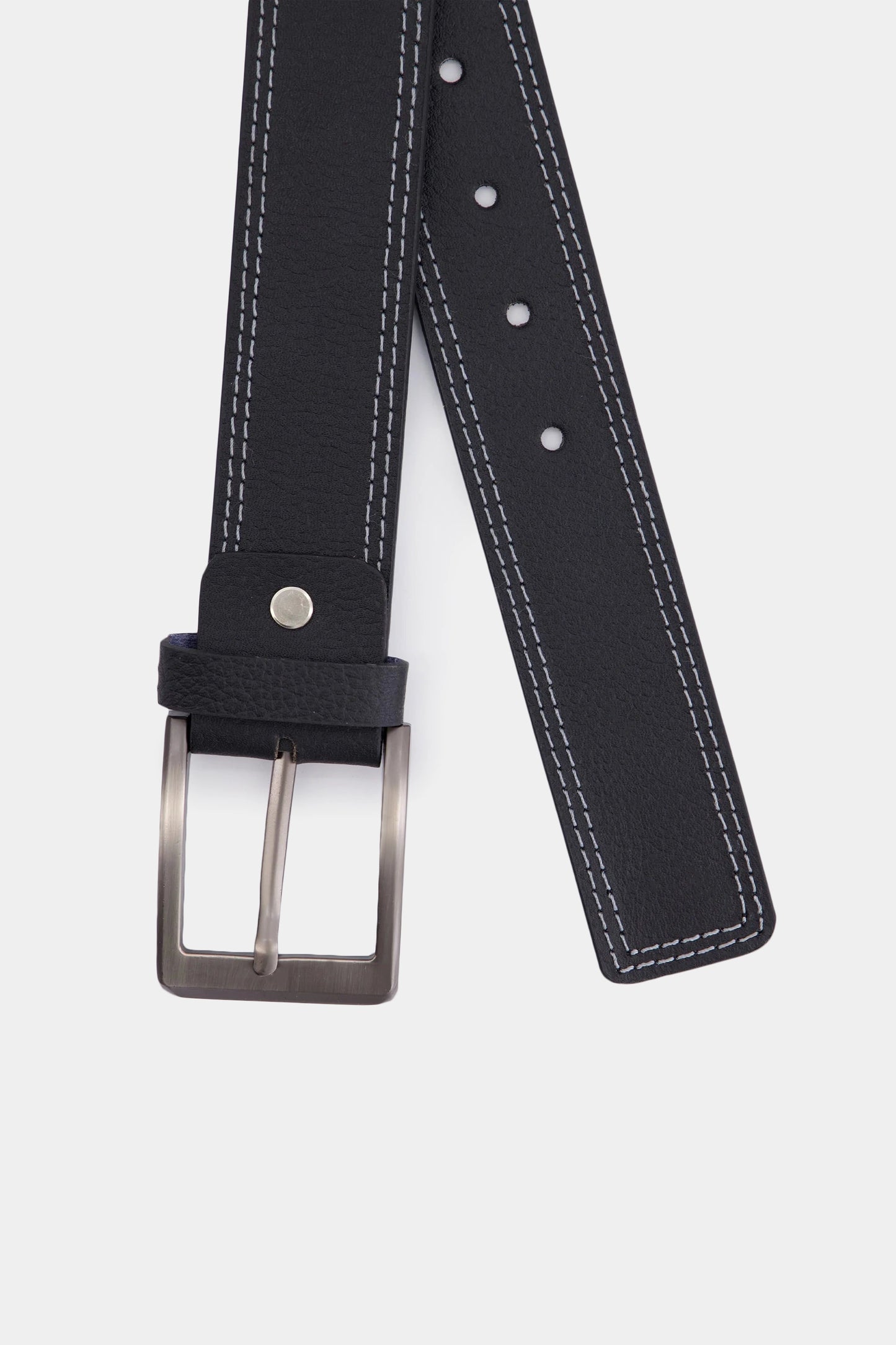 Leather Belt With Rectangular Buckle - Cougar Clothing