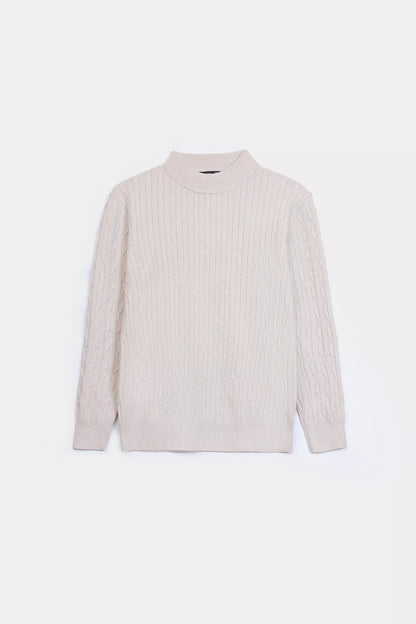 Crew Neck Wool-Blend Sweater - Cougar Clothing