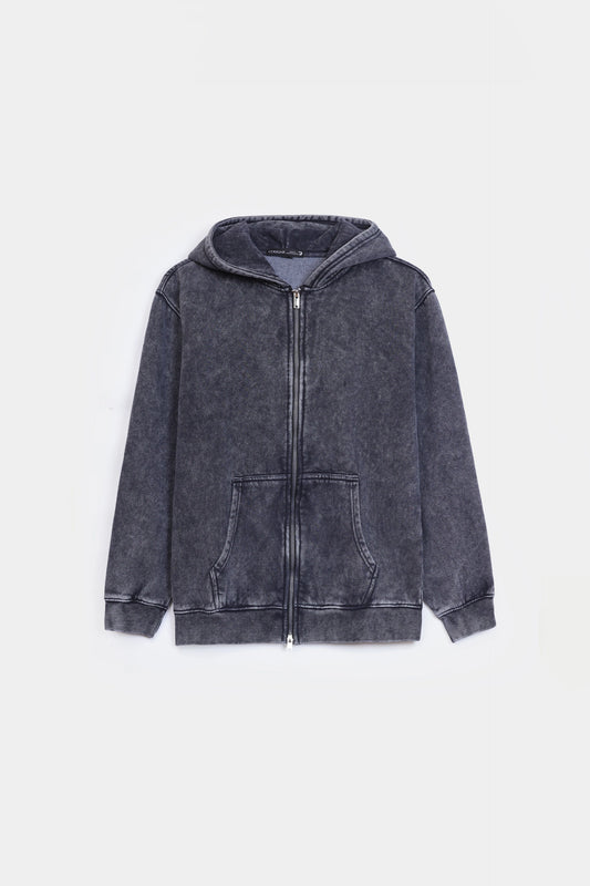 Garment-Dyed Zipper Hoodie - Cougar Clothing