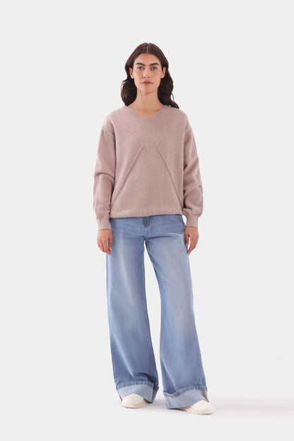 Sweater With Knit Lines - Cougar Clothing