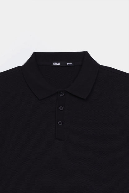 Popcorn Knit Polo - Cougar Clothing
