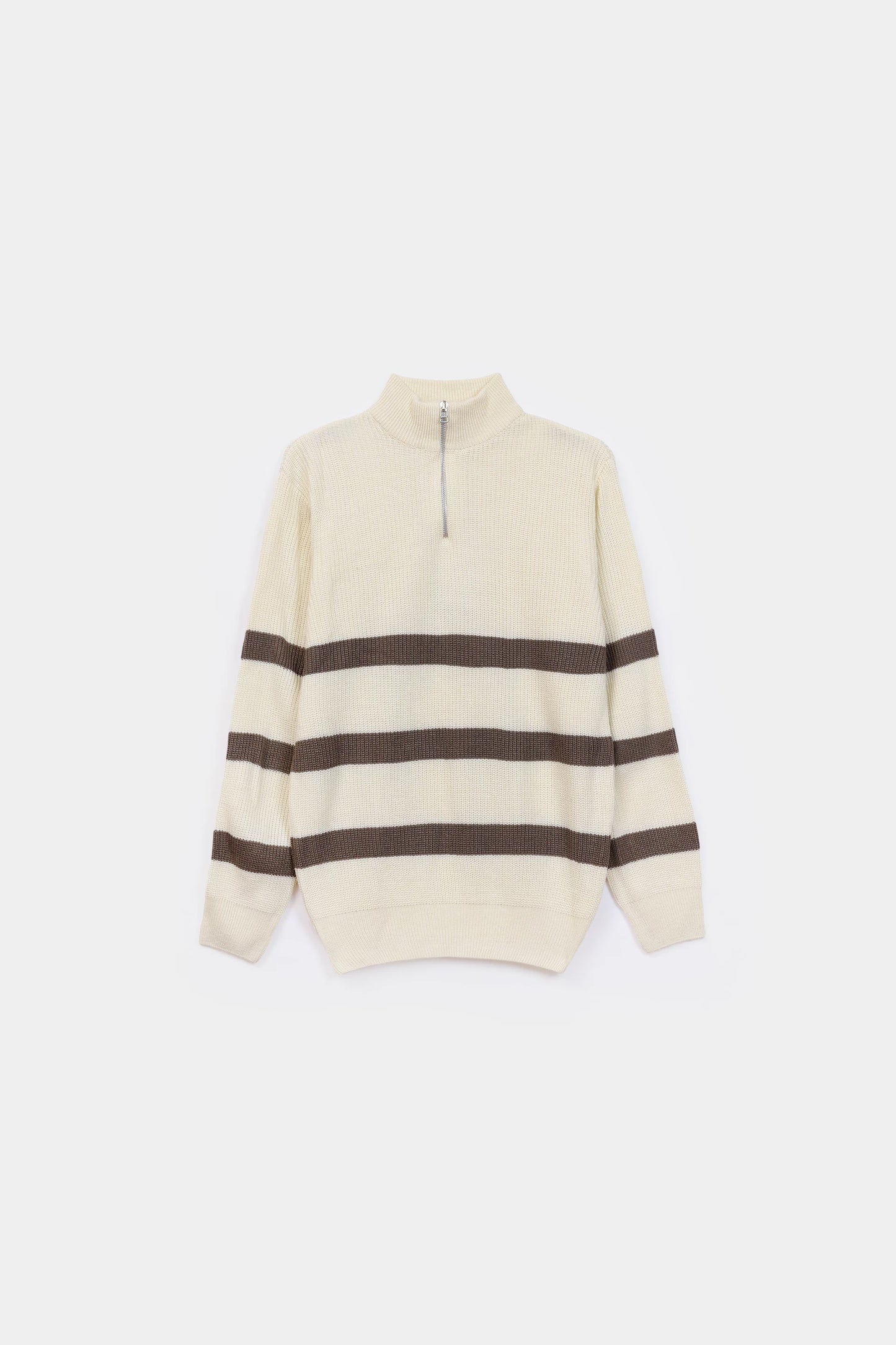 Quarter Zip Striped Sweater - Cougar Clothing