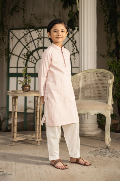 Embroidered Self-Jacquard Kurta - Cougar Clothing