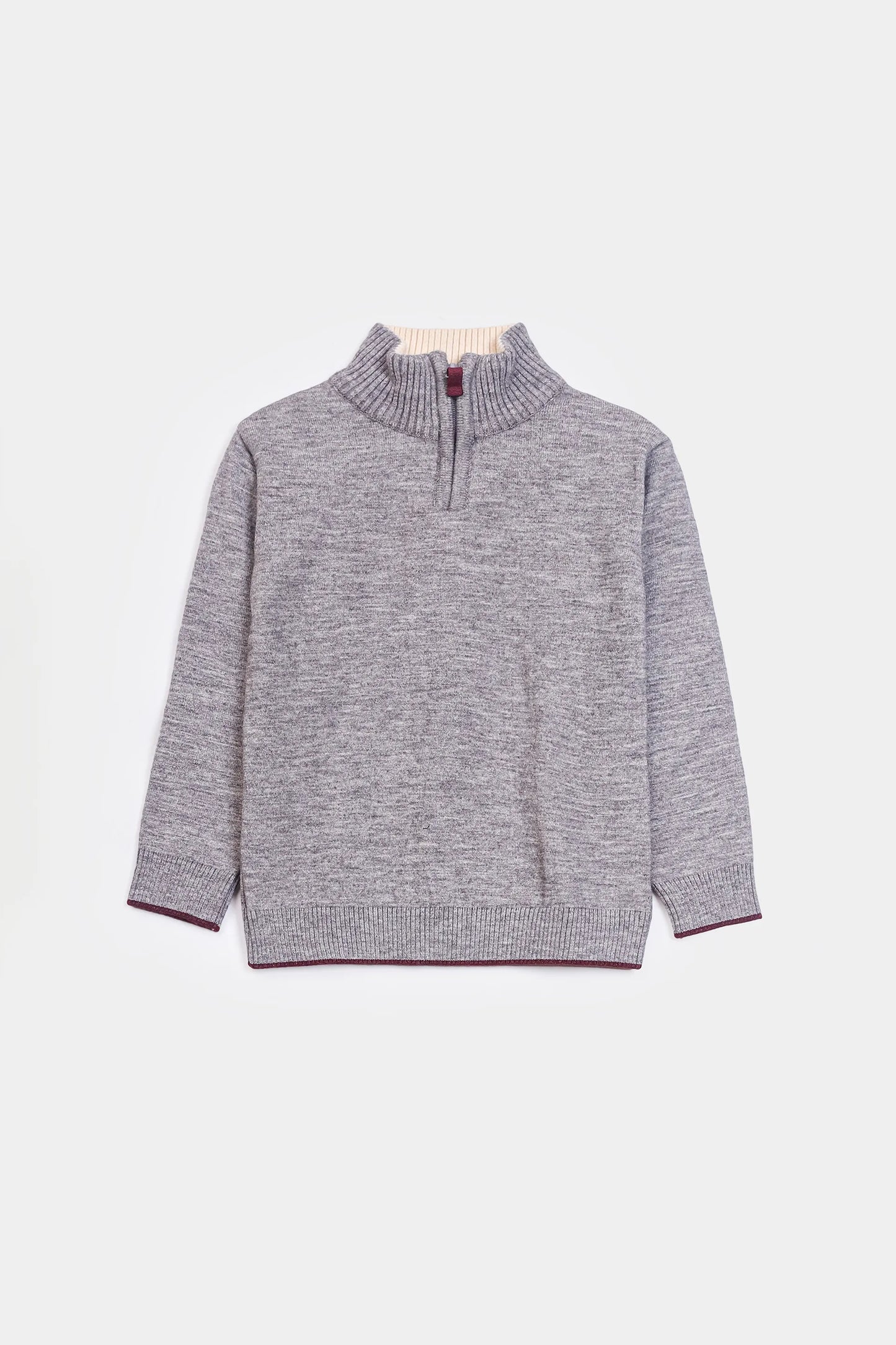 Trimmed Quarter Zip Sweater - Cougar Clothing