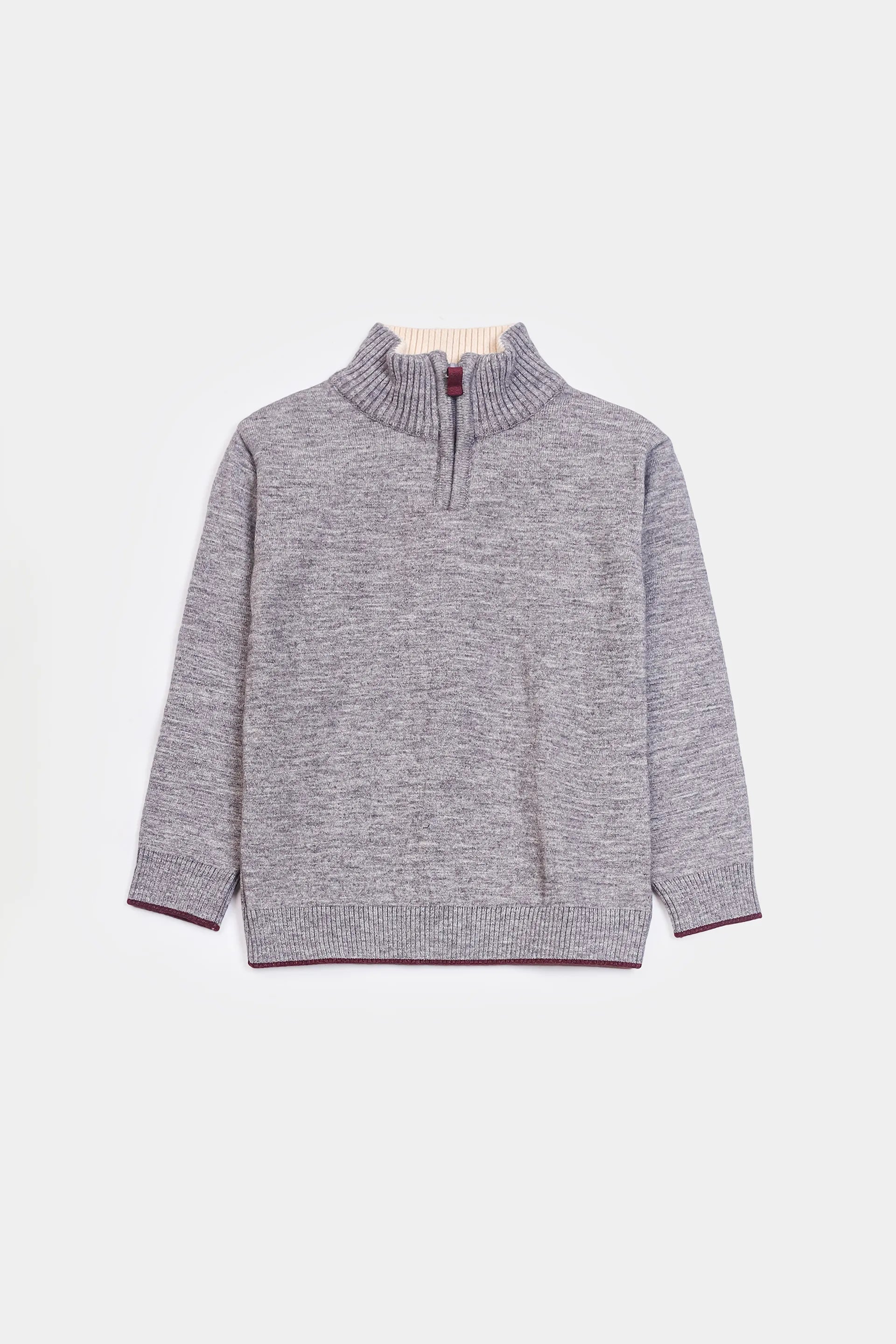 Trimmed Quarter Zip Sweater - Cougar Clothing