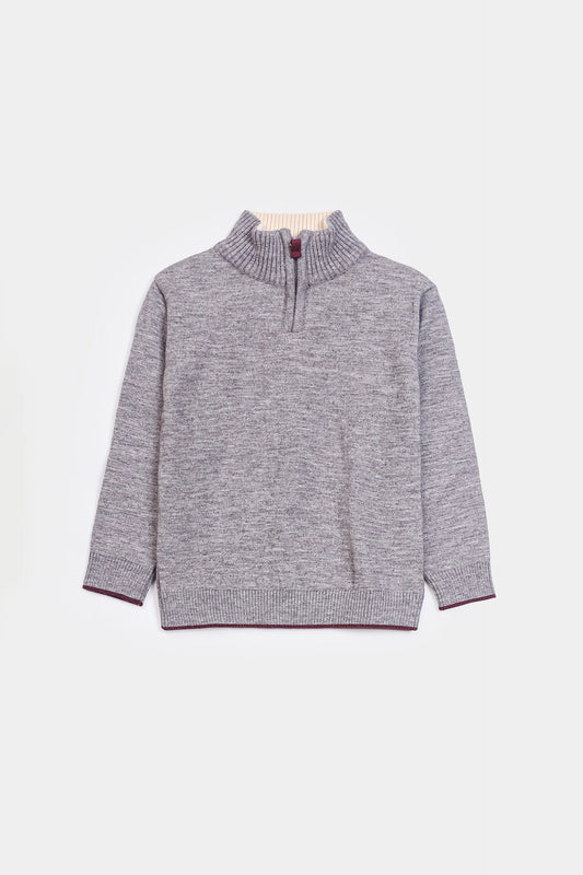 Trimmed Quarter Zip Sweater - Cougar Clothing