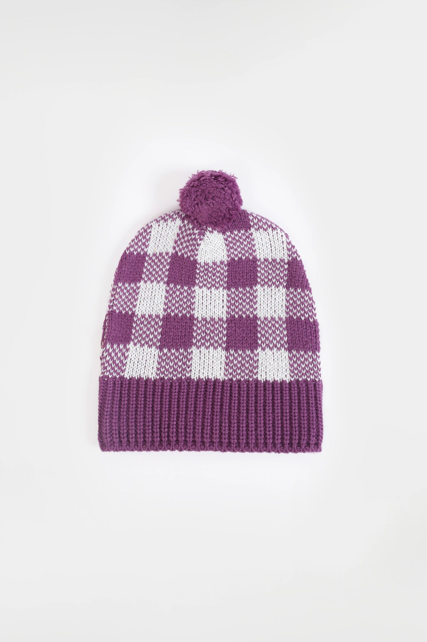 Checkered Knit Beanie
