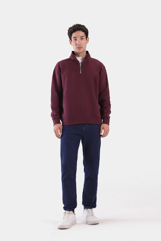 Paneled Quarter Zip Sweatshirt - Cougar Clothing