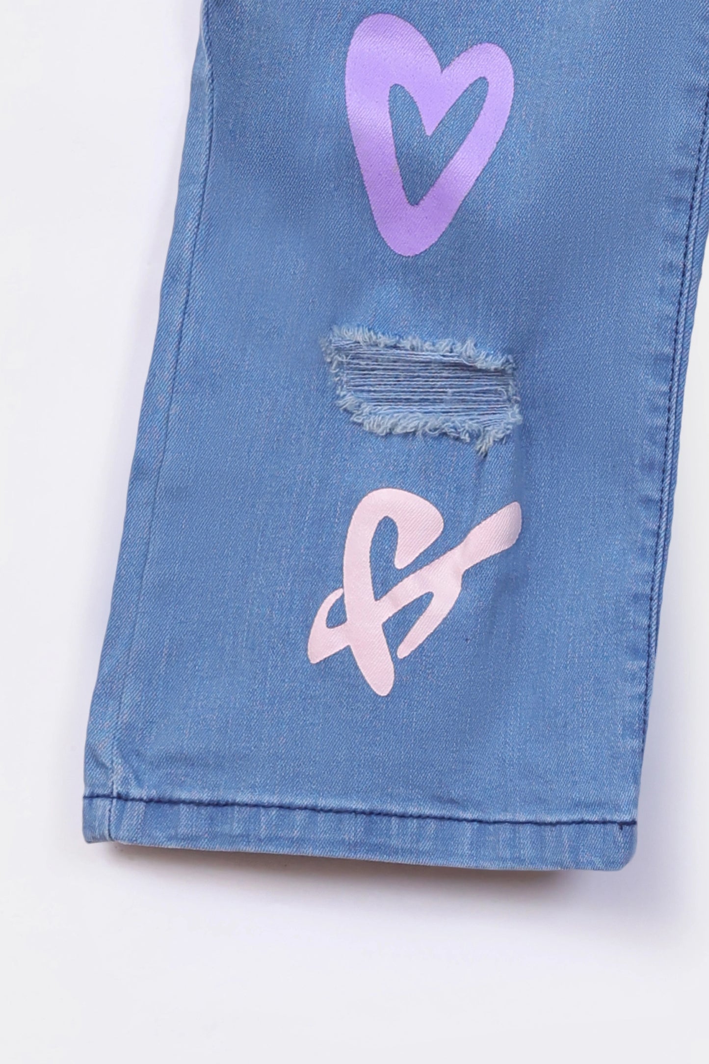 Straight Fit Ripped Graphic Jeans - Cougar Clothing