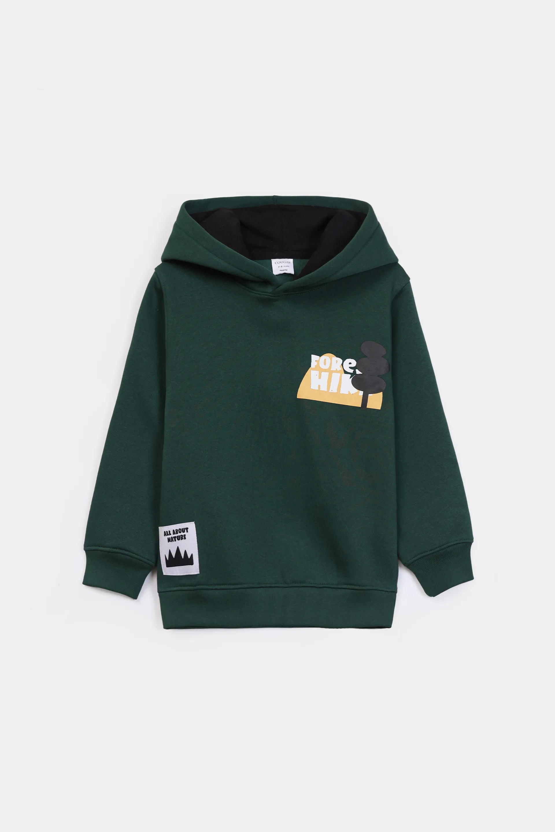 Printed Brushed-Inside Hoodie - Cougar Clothing