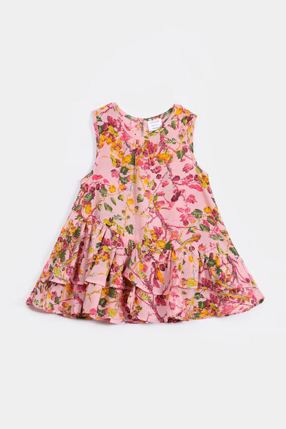 Printed Frilled Dress - Cougar Clothing