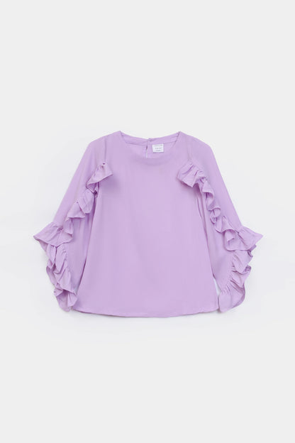 Georgette Chiffon Frilled Top - Cougar Clothing