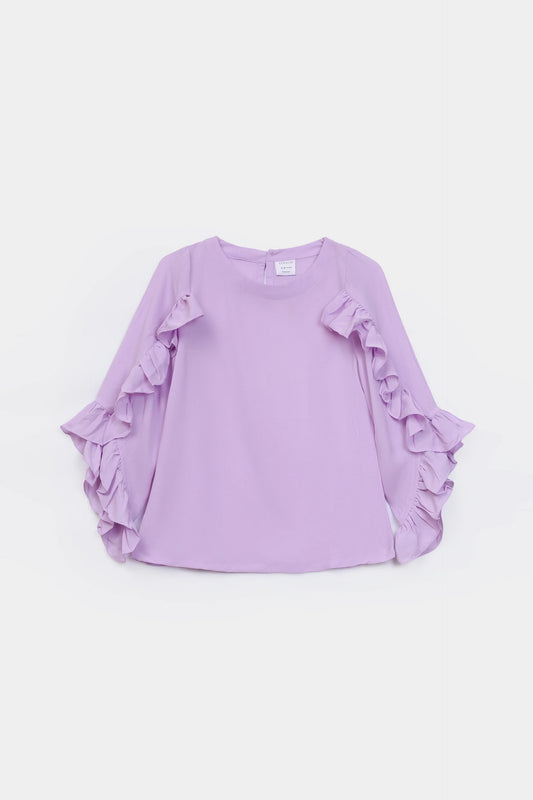Georgette Chiffon Frilled Top - Cougar Clothing
