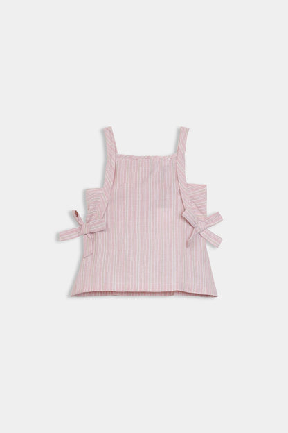 Striped Top With Bow Details - Cougar Clothing