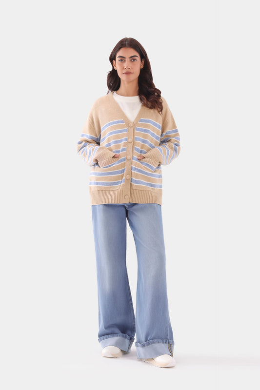 Contrast Striped Cardigan - Cougar Clothing