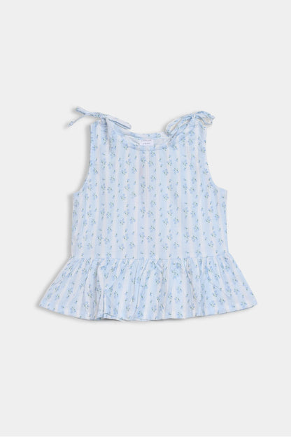 Printed Peplum Top - Cougar Clothing