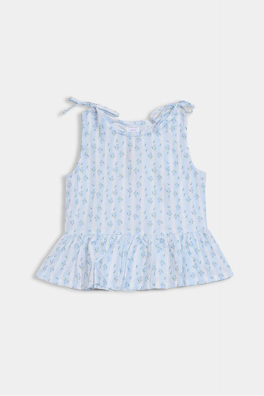 Printed Peplum Top - Cougar Clothing