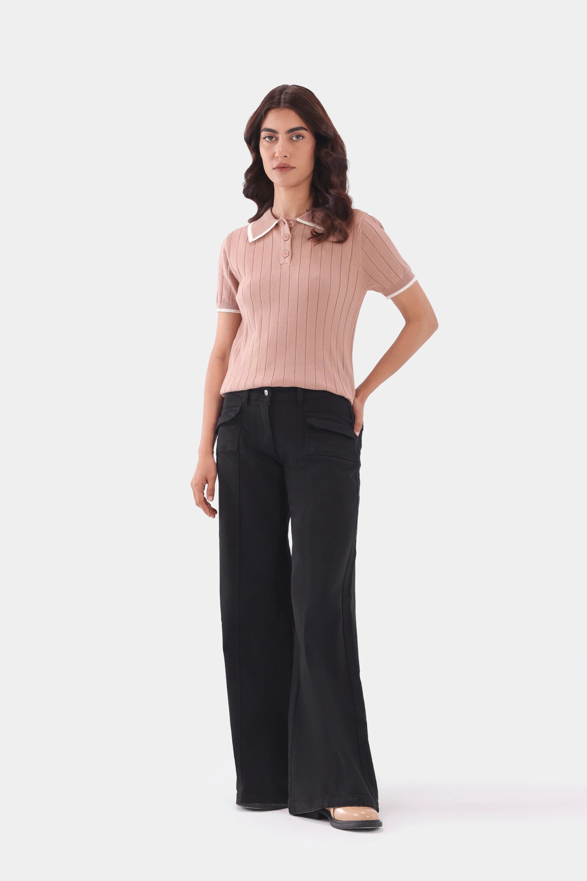 Cable Knit Polo Sweater - Cougar Clothing