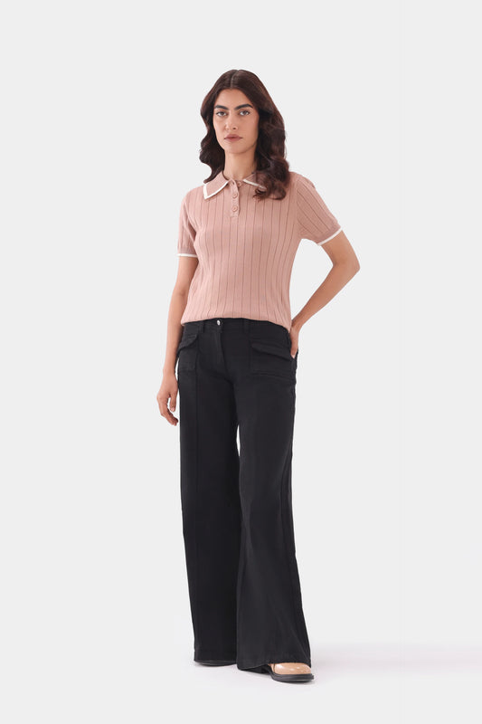 Cable Knit Polo Sweater - Cougar Clothing