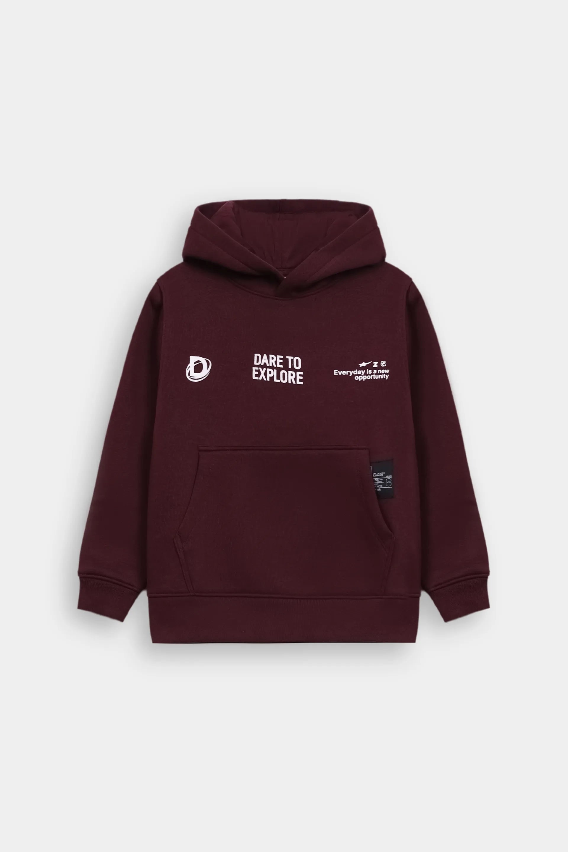 Text Print Fleece Hoodie - Cougar Clothing