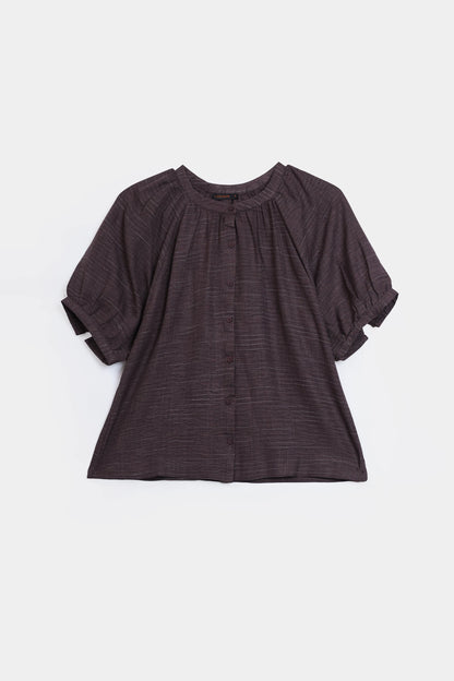 Top With Puff Sleeves - Cougar Clothing
