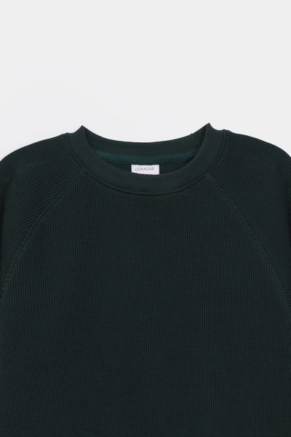 Waffle Knit Sweatshirt - Cougar Clothing