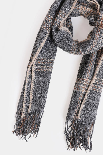 Chunky Check Knitted Shawl - Cougar Clothing