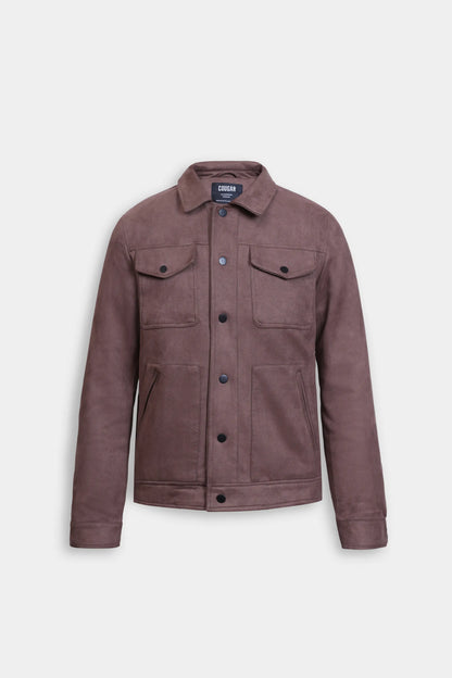 Faux Suede Trucker Jacket - Cougar Clothing