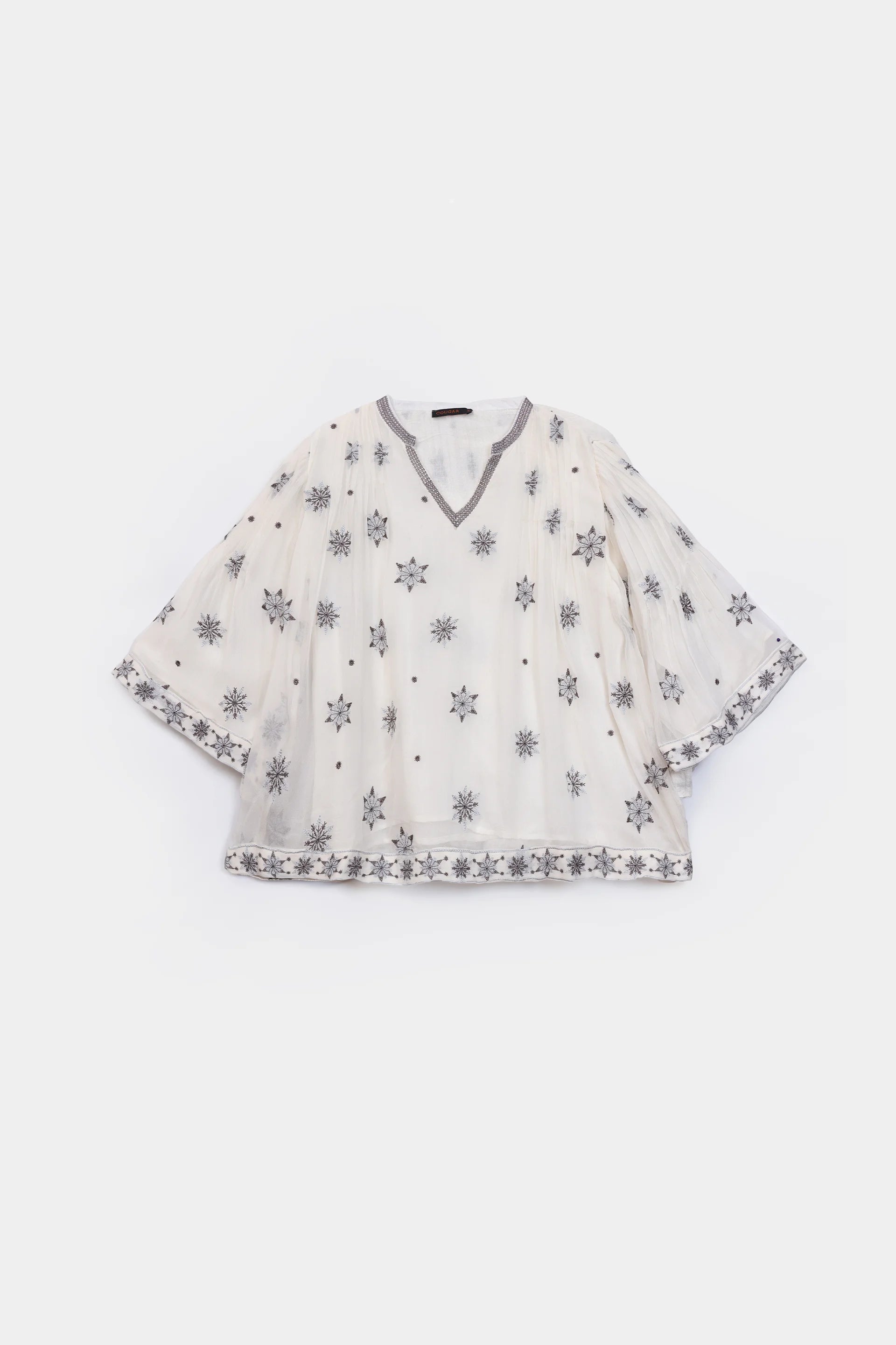 Chiffon Embroidered Blouse - Cougar Clothing
